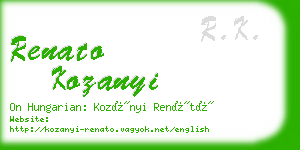 renato kozanyi business card